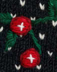 Cherries Noir Knit Mittens