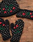 Cherries Noir Knit Handwarmers