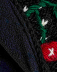 Cherries Noir Knit Mittens
