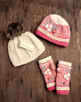 Color Block Blush Knit Beanie