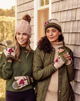 Color Block Dark Forest Knit Mittens