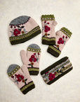 Color Block Dark Forest Knit Mittens