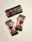 Color Block Dark Forest Knit Handwarmers