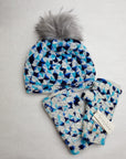 Addison Blue Crochet Pom Beanie
