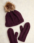 Brecken Deep Plum Knit Mittens