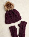 Brecken Deep Plum Knit Handwarmers
