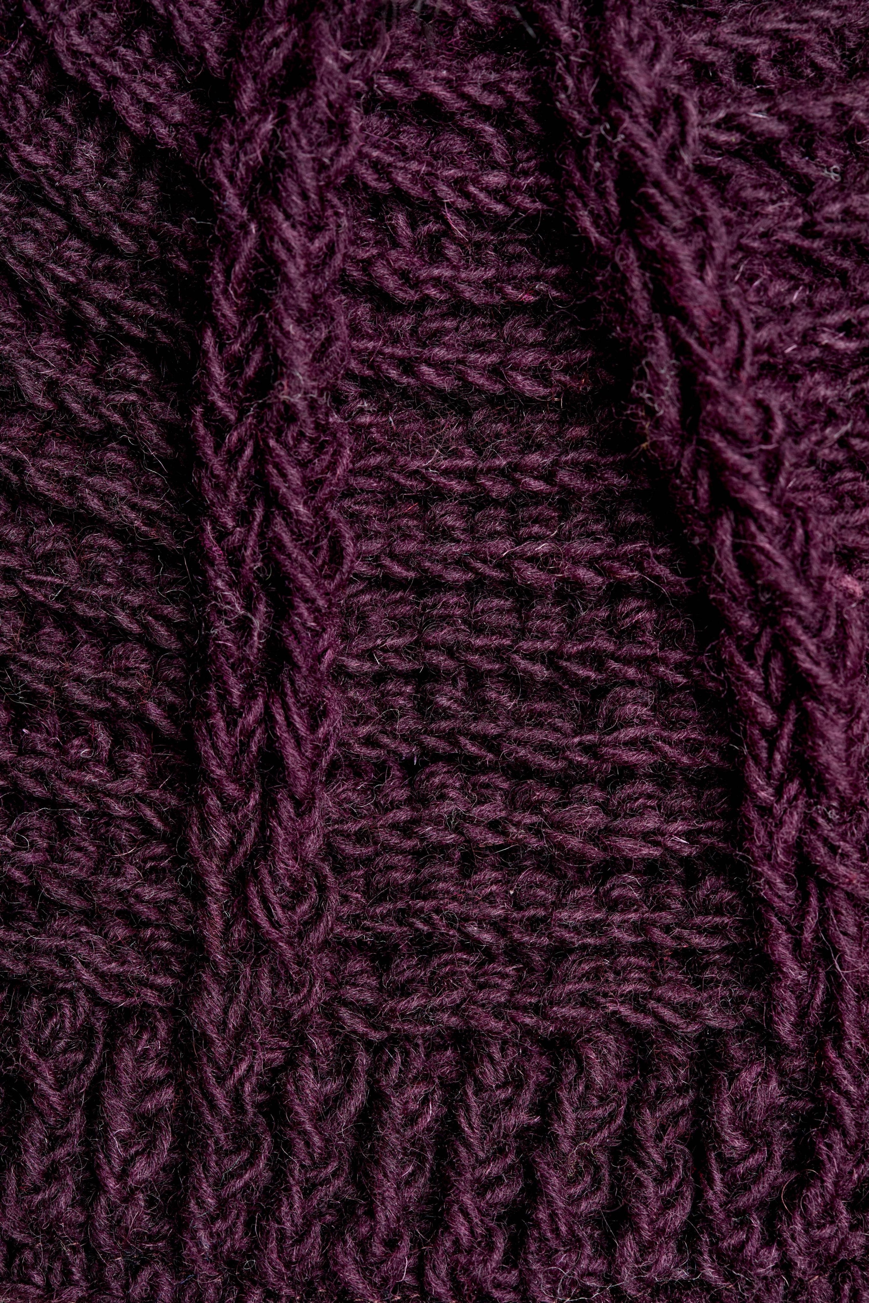 Brecken Deep Plum Knit Handwarmers