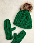 Brecken Ribbed Knit Mittens - Emerald