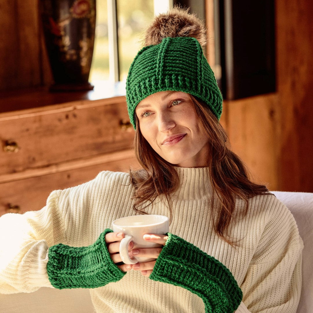 Brecken Kelly Green Knit Handwarmers