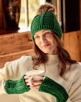 Brecken Kelly Green Knit Pom Beanie