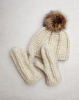 Brecken Ecru Knit Pom Knit Beanie