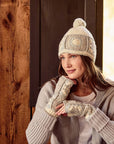 Lottie Ecru Pom Crochet Beanie