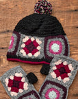 Lottie Dark Forest Pom Crochet Beanie