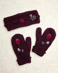 Therese Deep Plum Knit Mittens