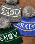 Snow Heather Gray Pom Beanie