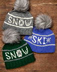 Ski Blue Pom Beanie