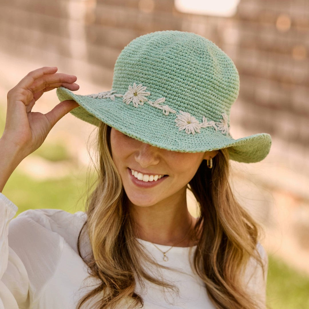 Fleur Seafoam Sun Hat UPF 35