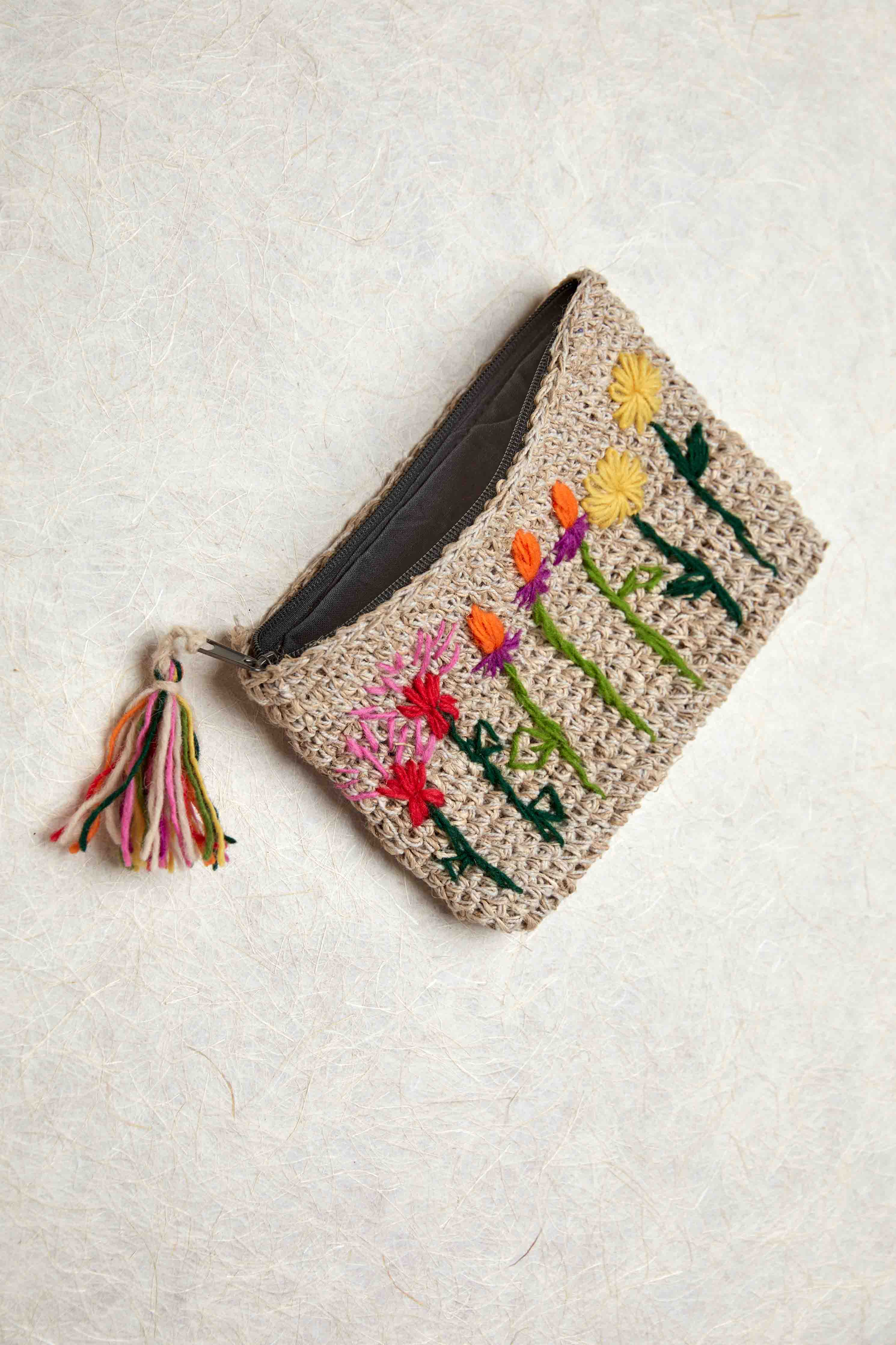 Gardenia Resort Embroidered Pouch