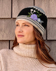 Color Block Embroidered Knit Beanie - Slate