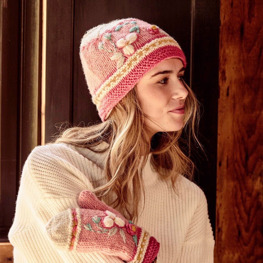 Blush knit beanie hat Cozy Moment Knit Beanie in Blush – Impressions Online Boutique main image 3