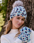 Addison Blue Crochet Pom Beanie