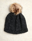 Brecken Charcoal Knit Pom Beanie