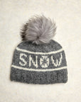 Snow Heather Gray Pom Beanie