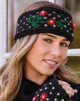 Cherries Noir Knit Headband