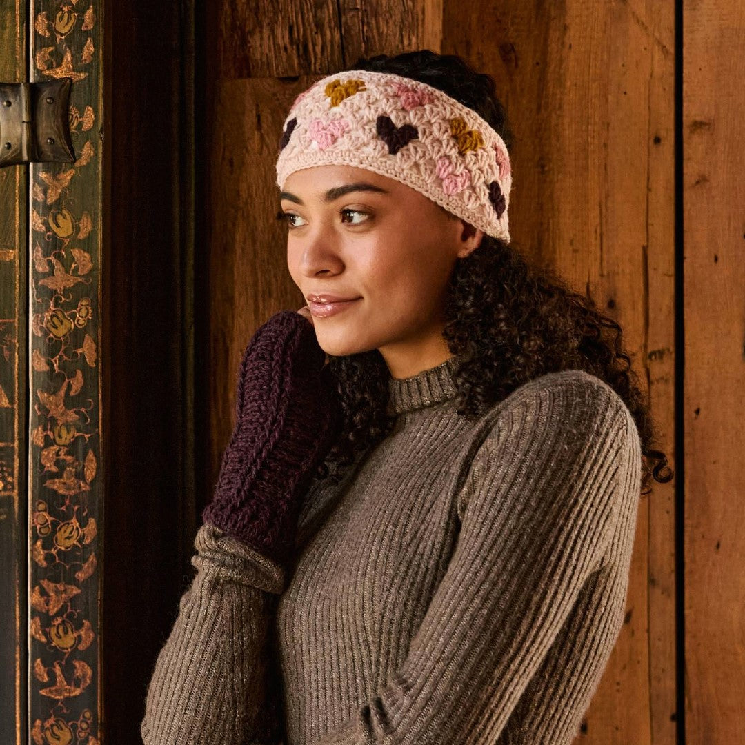 Brecken Deep Plum Knit Mittens