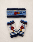 Color Block Embroidered Knit Gloves - Nantucket Winter