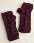 Brecken Deep Plum Knit Handwarmers