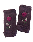 Therese Deep Plum Knit Handwarmers