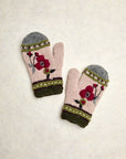 Color Block Dark Forest Knit Mittens