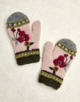 Color Block Dark Forest Knit Mittens