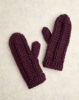 Brecken Deep Plum Knit Mittens