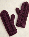 Brecken Deep Plum Knit Mittens