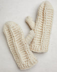 Brecken Ribbed Knit Mittens - Ecru