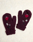 Therese Deep Plum Knit Mittens