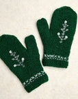 Daphne Evergreen Knit Mittens