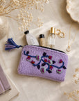 Blossom Knit Jewelry Pouch - Lavender