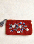 Blossom Wool Jewelry Pouch - Brick