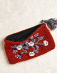 Blossom Wool Jewelry Pouch - Brick