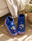 Color Block Blue Slippers
