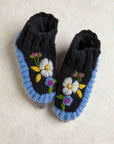 Color Block Charcoal Knit Slippers