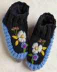 Color Block Charcoal Knit Slippers