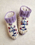Flora Lavender Knit Slippers