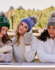 Snow Heather Gray Pom Beanie
