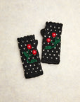 Cherries Noir Knit Handwarmers