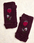 Therese Deep Plum Knit Handwarmers