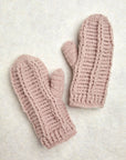 Brecken Ribbed Knit Mittens - Tan Rose